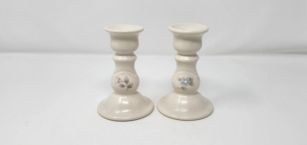 Vintage Ceramic Candlestick Holders | Farmhouse Cottage Décor | Pfaltzgraff